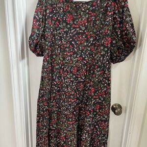 Ava & Viv Black Floral Long Sleeve Dress